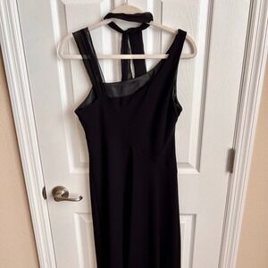 Evan Picone Black Midi Dress‎ Choker Neckline Sleeveless Formal Party Cocktail